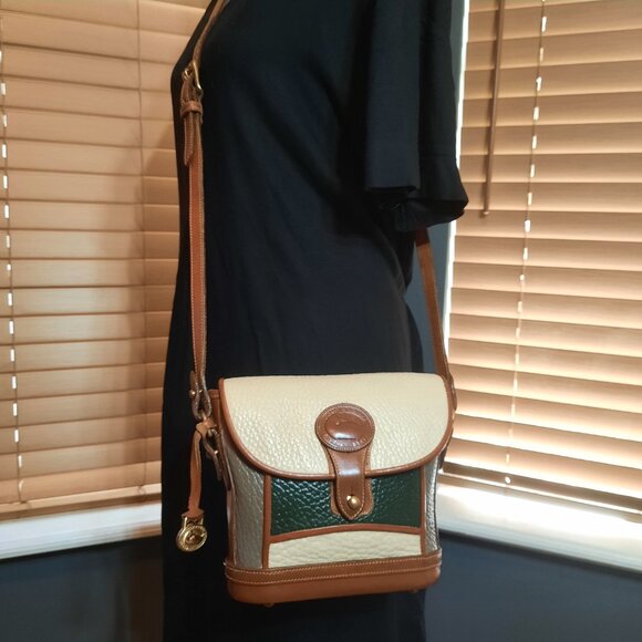 SOLD! Dooney & Bourke Leather Mini Dover Crossbody Vintage Hand Painted - Picture 2 of 16